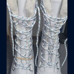 White Tall Winter Boots